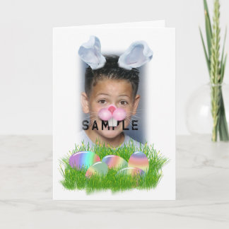Tarjeta Festiva Conejo de Pascua (Orejas y Nariz Ajustables) Marco