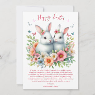 Tarjeta Festiva Conejo de Pascua Personalizado Acuarela