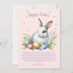 Tarjeta Festiva Conejo de Pascua Personalizado Acuarela