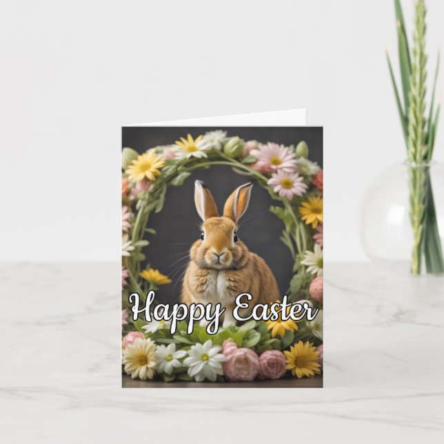 Tarjeta Festiva Conejo de Pascua Verdaderamente Adorable (Anverso)
