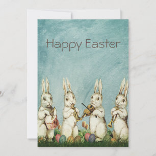 Tarjeta Festiva Conejo de Pascua Vintage