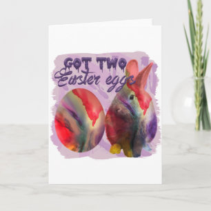Tarjeta Festiva Conejo de Pascua y huevo pintado