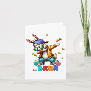 Tarjeta Festiva Conejo divertido de Pascua Bruh Dab