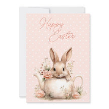 Conejo en una Tetera Feliz Pascua 