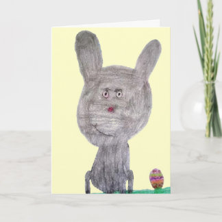 Tarjeta Festiva Conejo especial de pascua de huevo