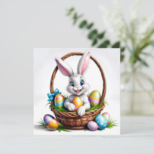 Tarjeta Festiva conejo feliz de Pascua