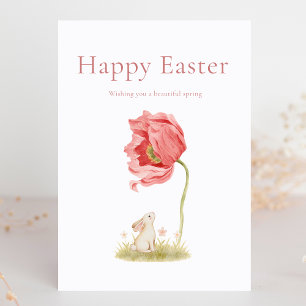 Tarjeta Festiva Conejo Feliz Pascua - Hermosos Deseos de Primavera