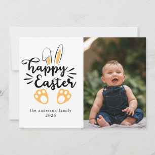 Tarjeta Festiva Conejo moderno elegante Feliz Pascua Foto