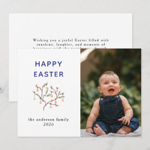 Tarjeta Festiva Conejo moderno elegante Feliz Pascua Foto