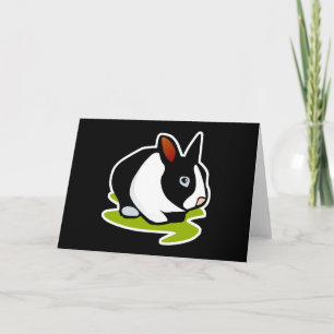 Tarjeta Festiva conejo negro y blanco