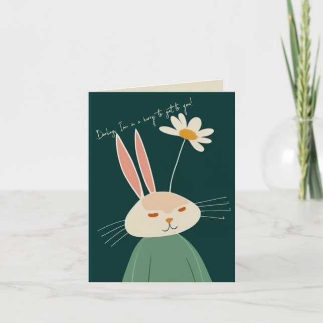 Tarjeta Festiva conejo personalizado, El día de San Valentín (Anverso)