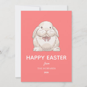 Tarjeta Festiva Conejo Simple Moderno Elegante Feliz Pascua Foto