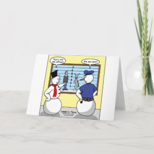 Tarjeta Festiva Conejo sin nariz del hombre de nieve sospechoso re