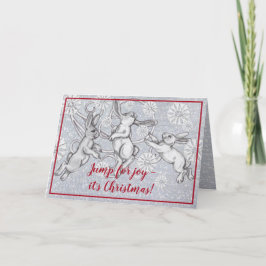 Tarjeta Festiva Conejo Snowflake Bunny Silver Purpurinas Navidades