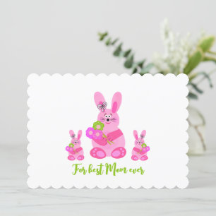 Tarjeta Festiva Conejos con flores