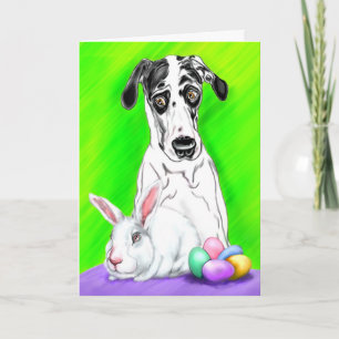 Tarjeta Festiva ¡CONEJOS de great dane Pascua?!