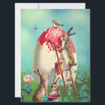 Tarjeta Festiva Conejos de Pascua antiguos y un huevo gigante<br><div class="desc">Conejos de Pascua antiguos</div>