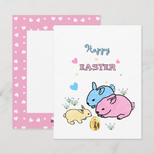 Tarjeta Festiva Conejos lindos 