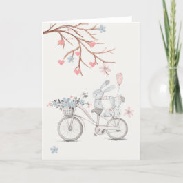 Tarjeta Festiva Conejos lindos.