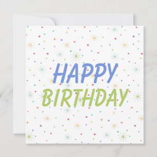 Tarjeta Festiva Confetti de las coloridas estrellas feliz cumpleañ