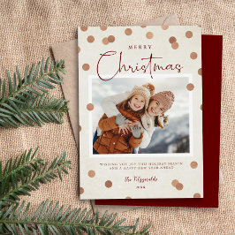 Tarjeta Festiva Confetti Dots Merry Christmas 2 Photo