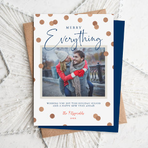 Tarjeta Festiva Confetti Dots Merry Everything Photo