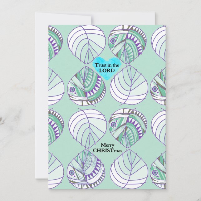 Tarjeta Festiva Confía en que el Señor Pescado deje Navidades de h (Anverso)