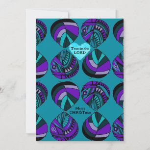 Tarjeta Festiva Confía en que el Señor Pescado deje Navidades Verd