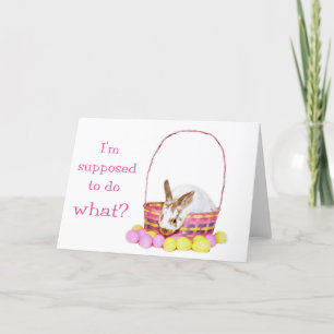Tarjeta Festiva Confundido conejo de Pascua