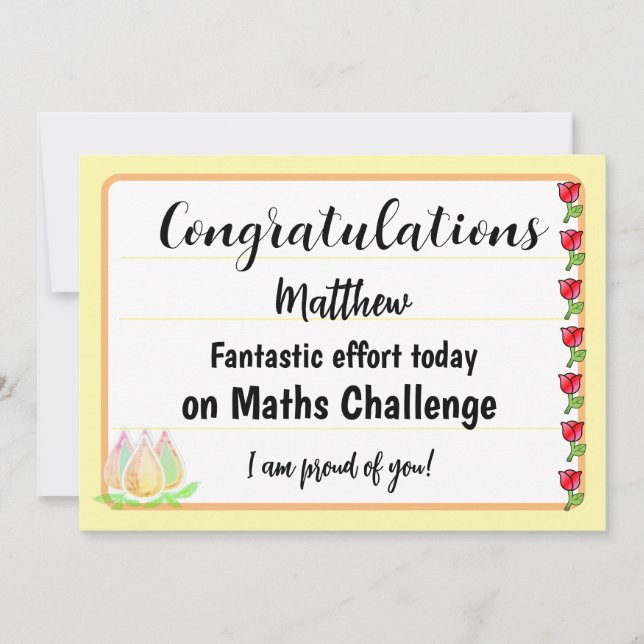 Tarjeta Festiva Congratulations Fantastic Effort Today Card (Anverso)
