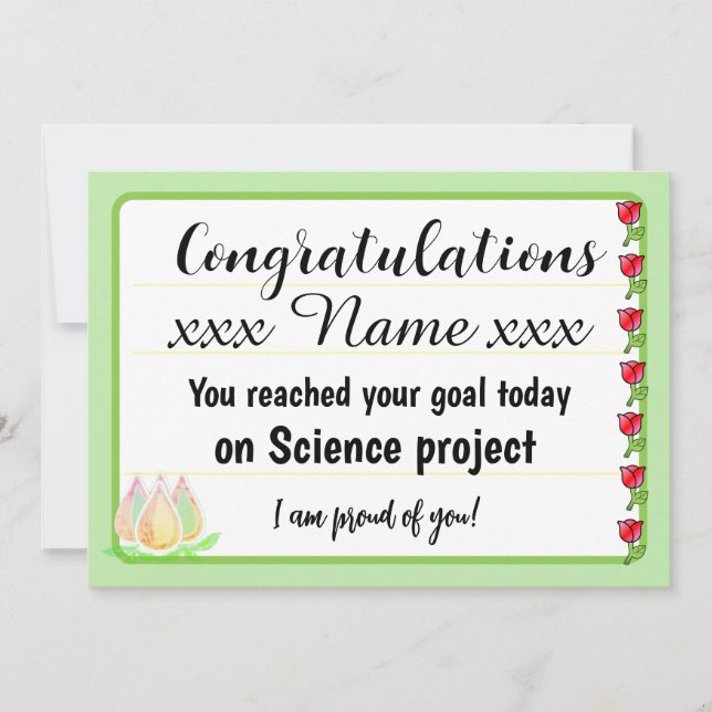 Tarjeta Festiva Congratulations Fantastic Effort Today Card (Anverso)