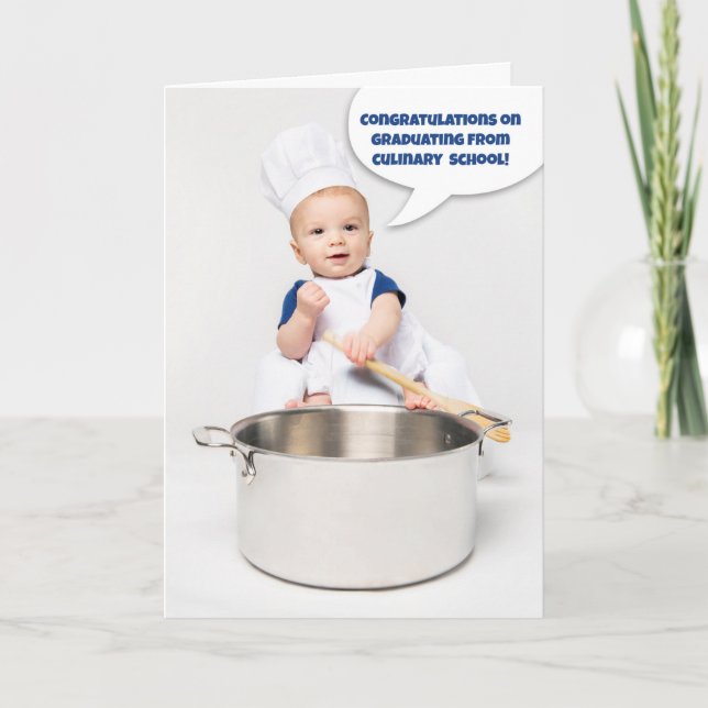 Tarjeta Festiva Congratulations Graduating Culinary School (Anverso)