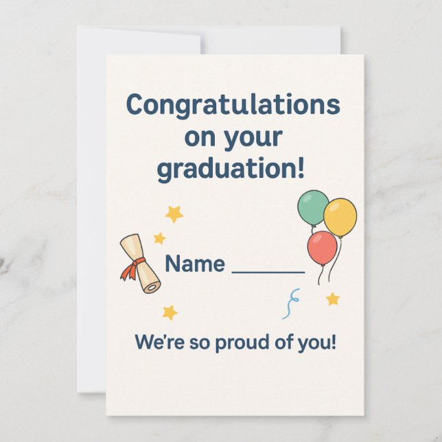 Tarjeta Festiva Congratulations Little Graduate! Personalized Kids (Anverso)