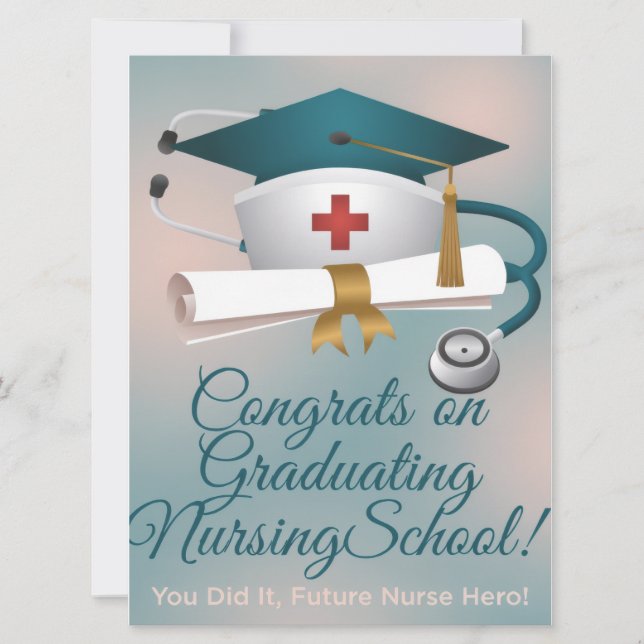 Tarjeta Festiva Congratulations on Graduating Nursing School Card (Anverso)