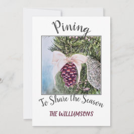 Tarjeta Festiva Cono de pino y cinta de opciones con foto