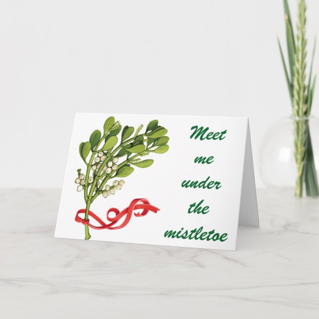TARJETA FESTIVA CONOZCA A MÍ BAJO LOS NAVIDADES DE MISTLETORES (Anverso)