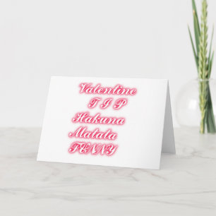 Tarjeta Festiva Consejo de San Valentín: Hakuna Matata Gracioso Ar