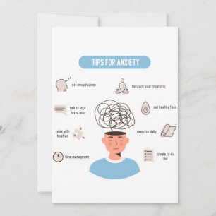 Tarjeta Festiva Consejos de Ansiedad Arte Minimal de Salud Mental