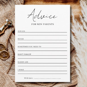 Tarjeta Festiva Consejos para nuevos padres Deseos para el bebé en