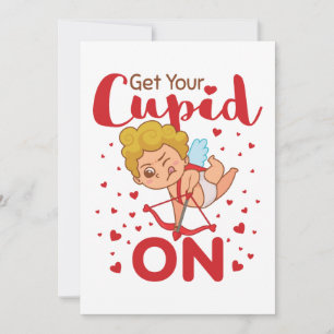 Tarjeta Festiva Consiga Su Cupido En El El día de San Valentín