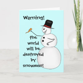 Tarjeta Festiva Conspiración de snowman de Navidades divertidos