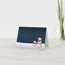 Tarjeta Festiva Constelación Cute Snowmen