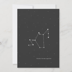 Tarjeta Festiva Constelación Fénix, "El pájaro nacido de nuevo"