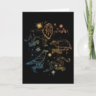 Tarjeta Festiva Constelaciones de las Casas de HOGWARTS™ Arcoíris