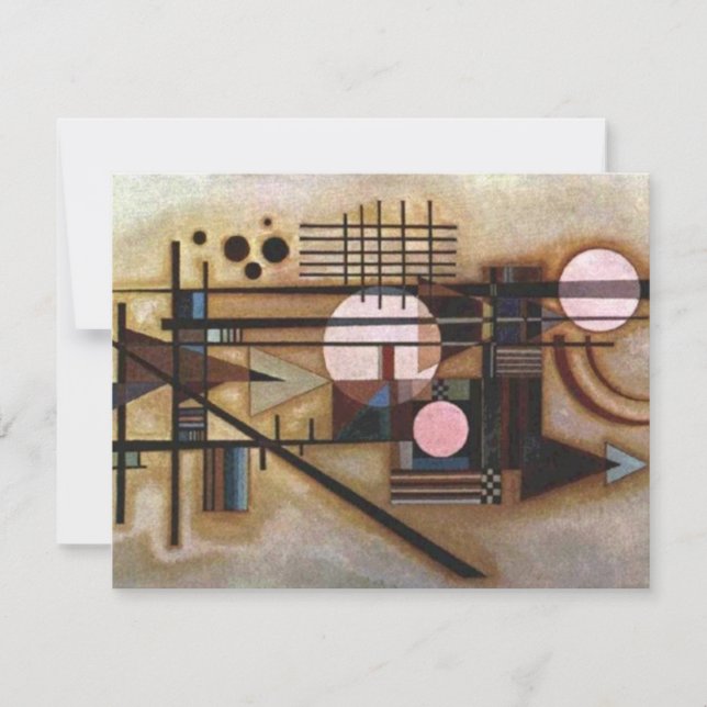 Tarjeta Festiva Construcción Suavizada Kandinsky (Anverso)