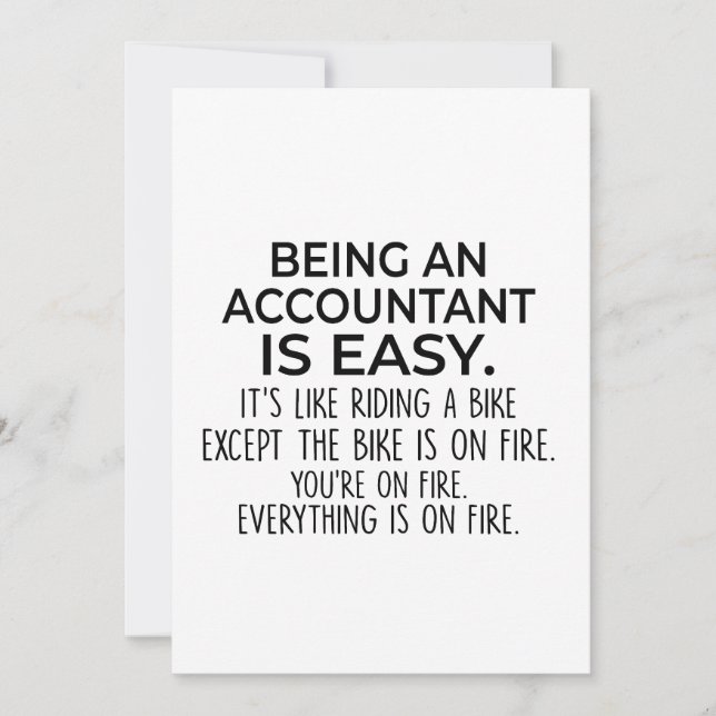 Tarjeta Festiva Contadores divertidos - Ser Contador es Fácil, Reg (Anverso)