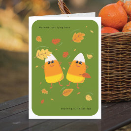 Tarjeta Festiva Contando Bendiciones | Caramelo Verde de Otoño