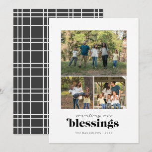 Tarjeta Festiva Contando Nuestras Bendiciones Tres Fotos