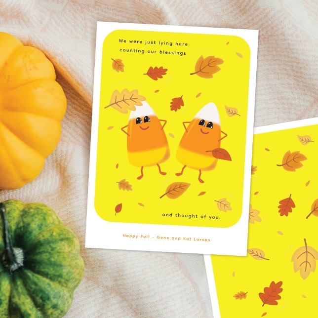 Tarjeta Festiva Contar bendiciones | Caída de maíz dulce amarillo (Subido por el creador)