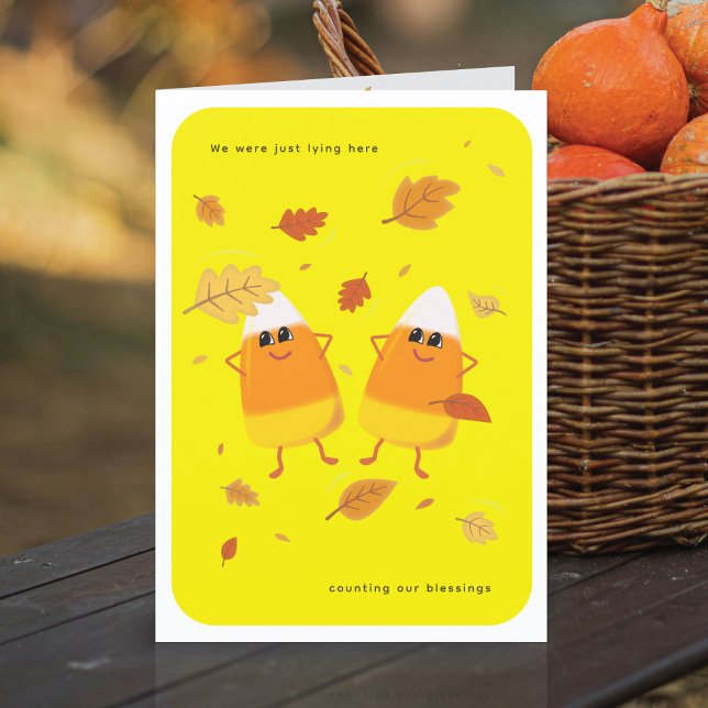 Tarjeta Festiva Contar bendiciones | Caída del maíz dulce amarillo (Subido por el creador)